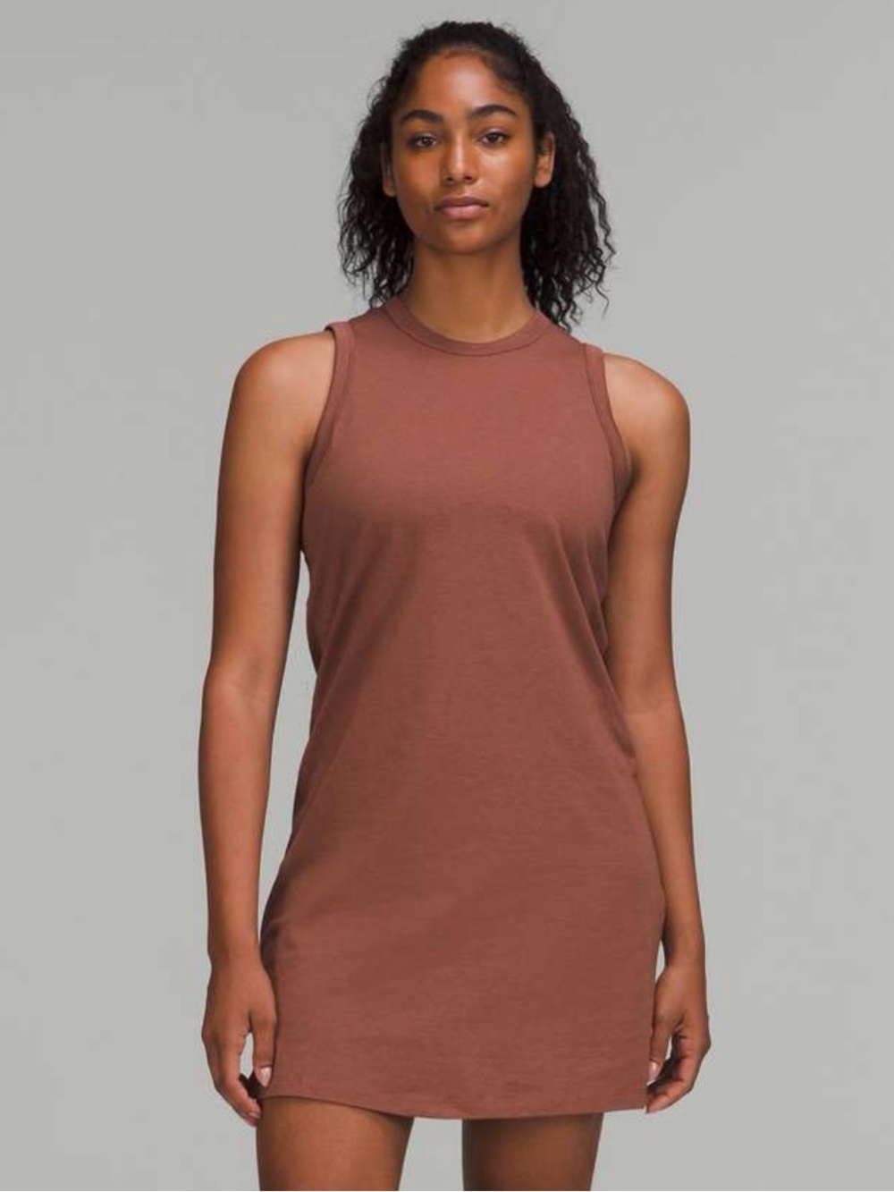 lululemon athletica Sleeveless Mini Dress in Rust Brown